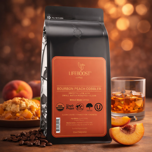 Bourbon Peach Cobbler - Lifeboost Coffee