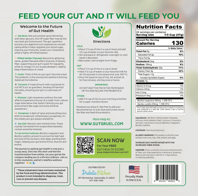 Gut Gruel Prebiotic+ Probiotic - Lifeboost Coffee