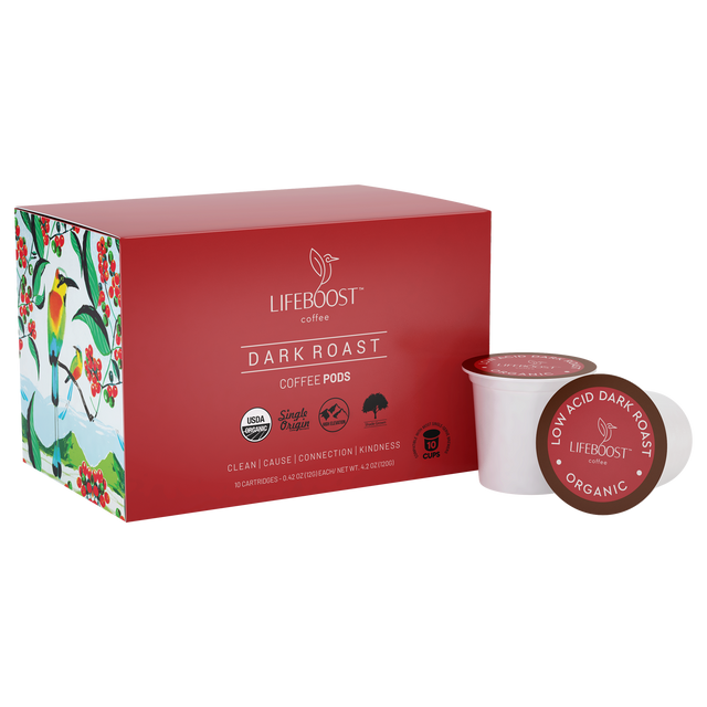 Dark Roast Coffee Pods - Lifeboost Coffee