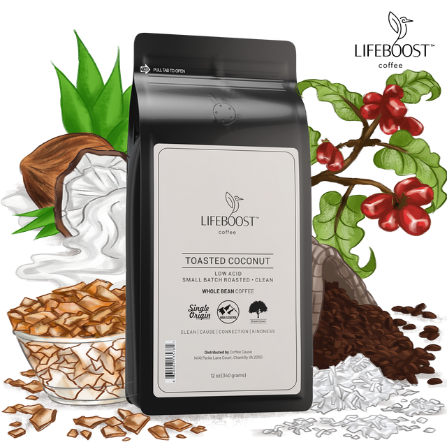 Healthy Low Acid Toasted Coconut Coffee