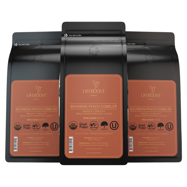 Smooth & Healthy Bourbon Peach Cobbler Flavored coffee