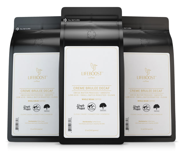3x  Crème Brulee Decaf - Lifeboost Coffee