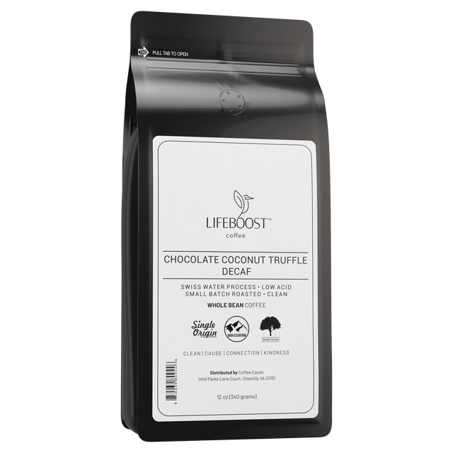 Dark Chocolate Coconut Truffle Decaf - Lifeboost Coffee
