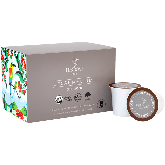 Medium Roast Decaf Coffee Pods - Lifeboost Coffee
